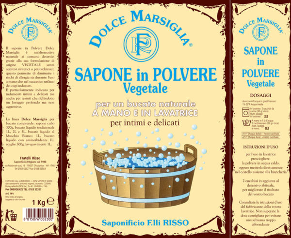 Sapone Dolce Marsiglia® Bucato In Polvere gr 1000 - Fratelli Risso